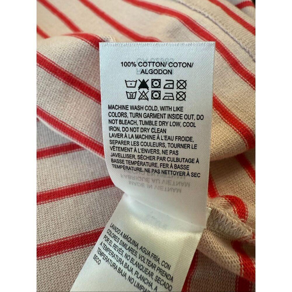 Lucky Brand Red & Pink Striped Boxy Fit Breton Long Sleeve Tee Size L - Picture 12 of 12